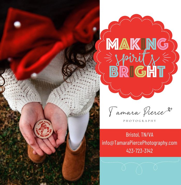 Child holding ornament with red bow — Making Spirits Bright, Tamara Pierce Photography.
