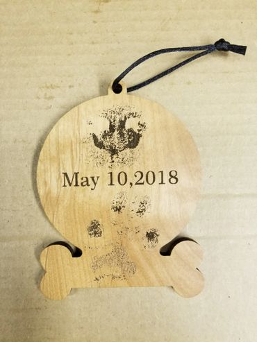 wood memorial dog ornament
