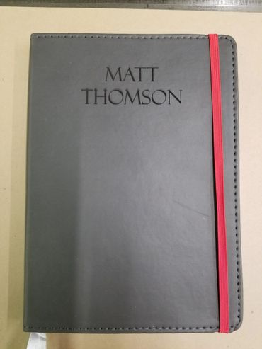 leather sketch book engraving