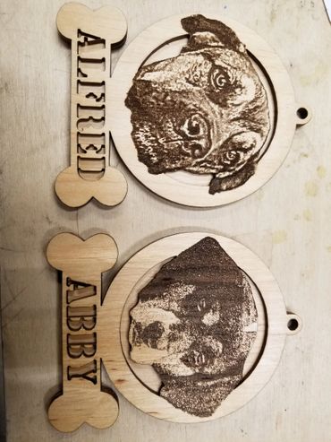 dog picture ornaments