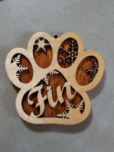 custom paw dog ornament