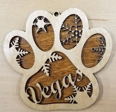 custom wooden dog ornament