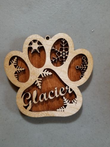 custom wood dog ornament