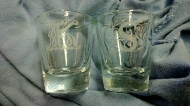monogram engraved shot glass