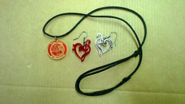 custom earrings and necklace