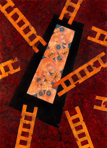 'Eight Ladders'. - Painted metal over wood, 1993 - 66 x 48 x1.66