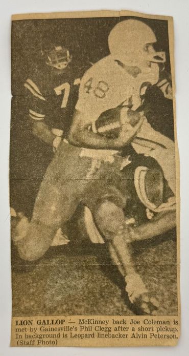 Football game. McKinney Lions vs Gainesville Leopards, October 29, 1961