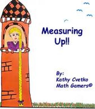 A book cover with an orange character and the title "Measuring Up!".