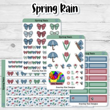 Spring Rain Planner Sticker Kit