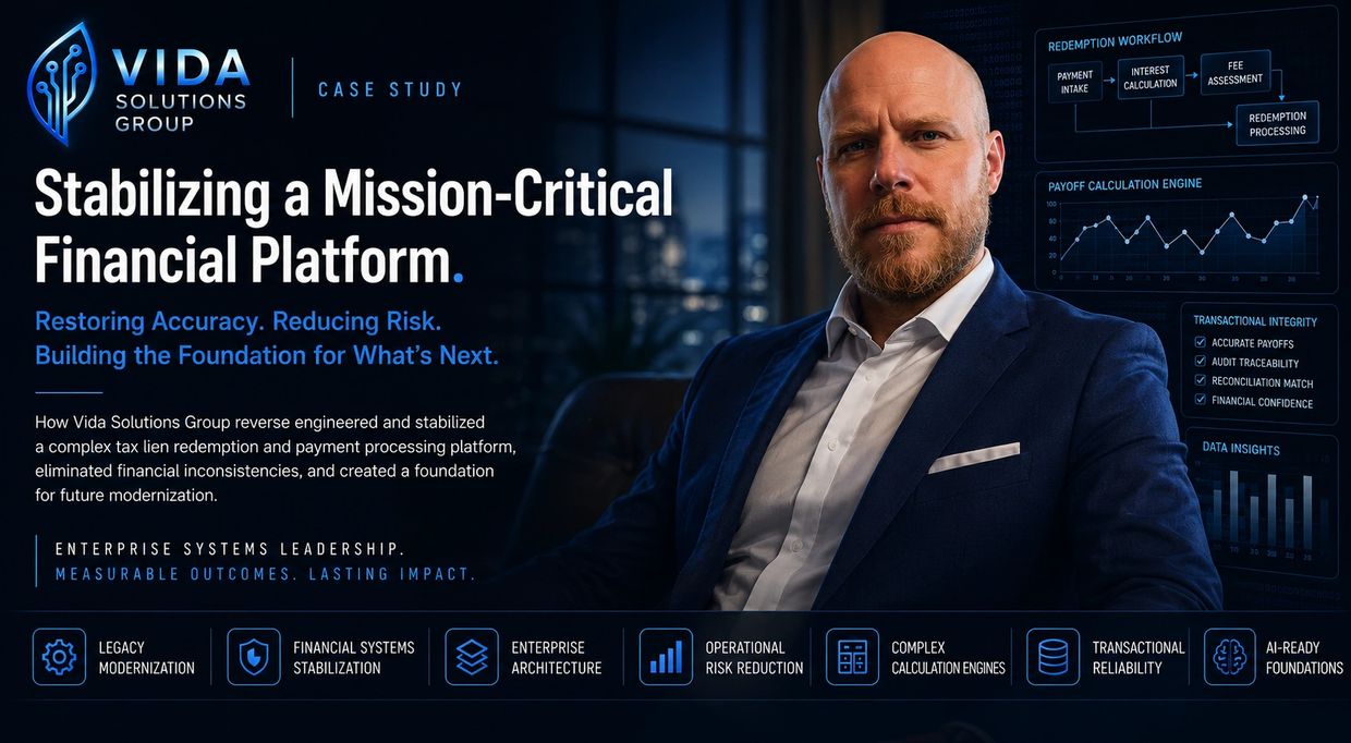 Professional man with a case study on stabilizing a mission-critical financial platform.