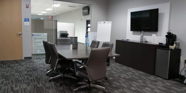 Conference room serviced by our commercial cleaning team