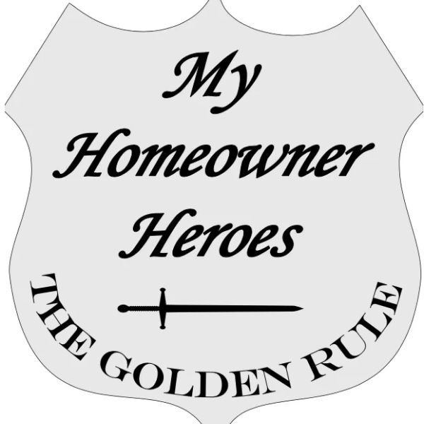 Shield with text about homeowners and golden rule.