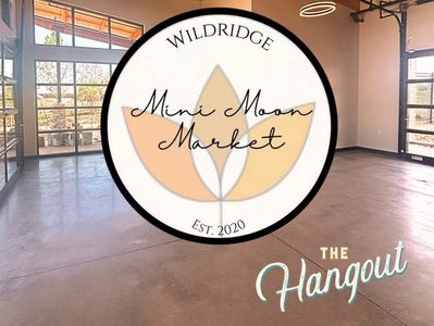 Logo of Wildridge Mini Moon Market with an empty hangout space background.