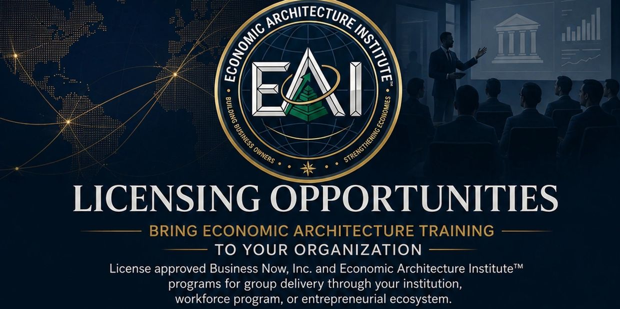 Economic Architecture Institute offers licensing opportunities for training organizations.