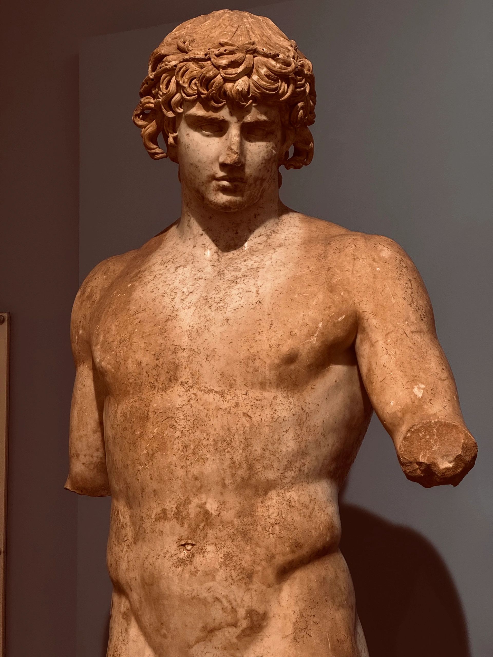Statue of Antinous, 130CE, The Delphi Archaeological Museum in Delphi, Greece