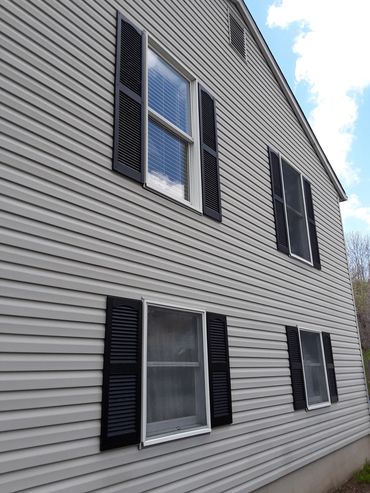 Window shutters installed.