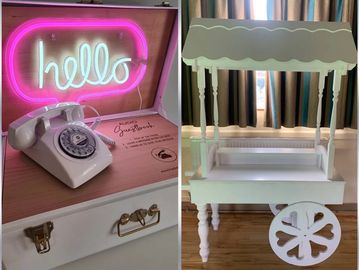 Audio guest book and candy cart