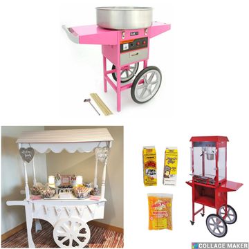 Candy cart, Candy floss and Popcorn Machine