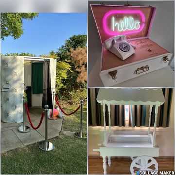 Photobooth, Audio Guest book and Candy cart
