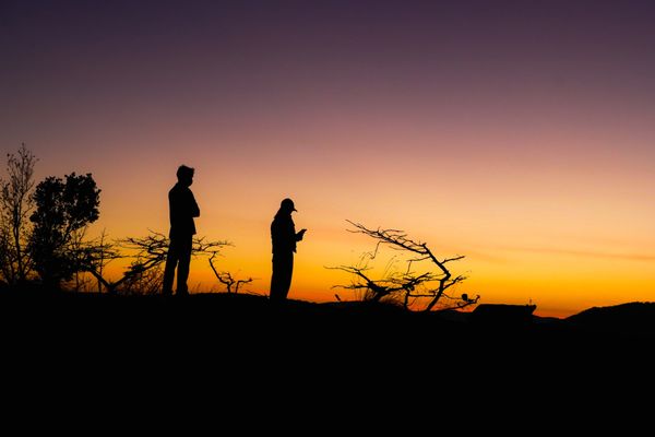 A sunrise silhouette at Pha Taem National Park, Khong Chiam, Thailand