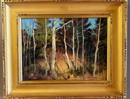 Bernard Corey (1914-2000) "The Little Forest" oil painting signed lower right by Corey