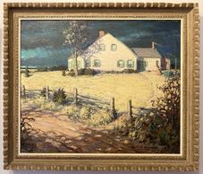 Harold Brett  (1880 - 1955) Old Cape Bow Roof Oil Painting signed