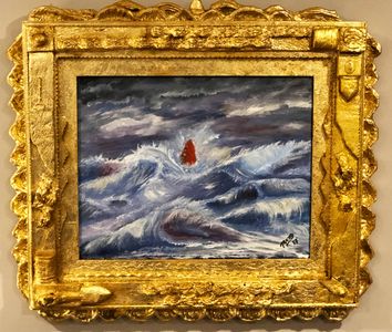 Maine Art Matthew Cardente Red Returning Artist Gilt Gold Frame Painting Fine Art Maine Portland