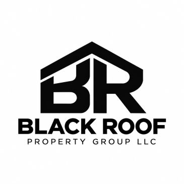 Logo of Black Roof Property Group LLC in black and white.