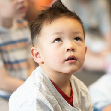 Boy learning in preschool.