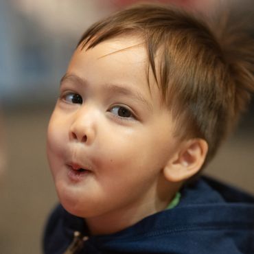Happy boy in preschool.