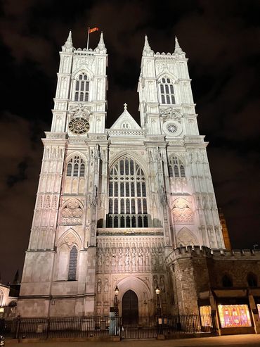 Westminster Abbey views at night