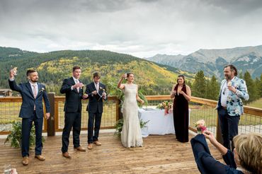Fall wedding ceremony, Copper Mountain, Colorado