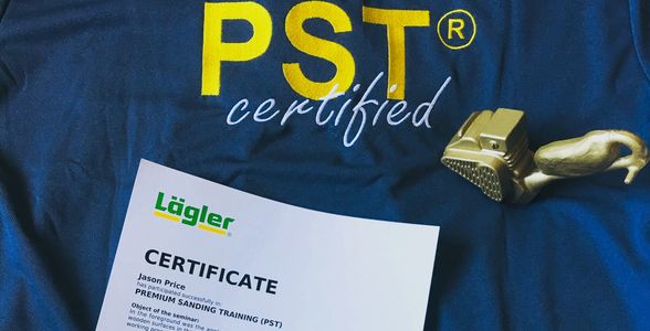 Lagler PST certificate for hardwood floor refinishing