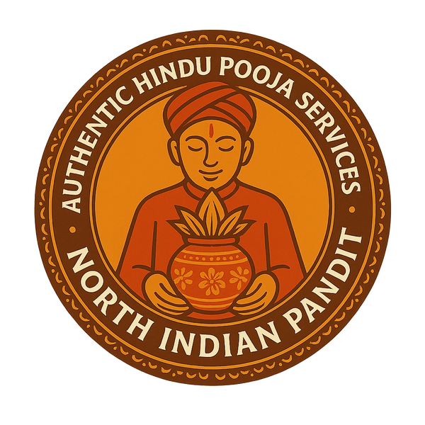 Logo for North Indian Pandit offering authentic Hindu Pooja services.