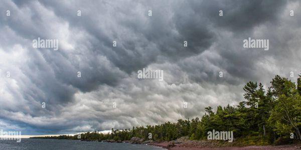 Storm clouds over Lake Superior, Keweenaw Peninsula, Michigan USA by Bruce Montagne