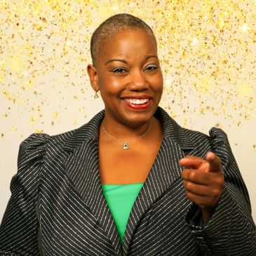 Mariama S. Boney pointing to join her and smiling