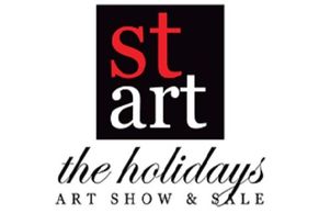 Logo for The Holidays Art Show & Sale featuring stylized 'start' text.