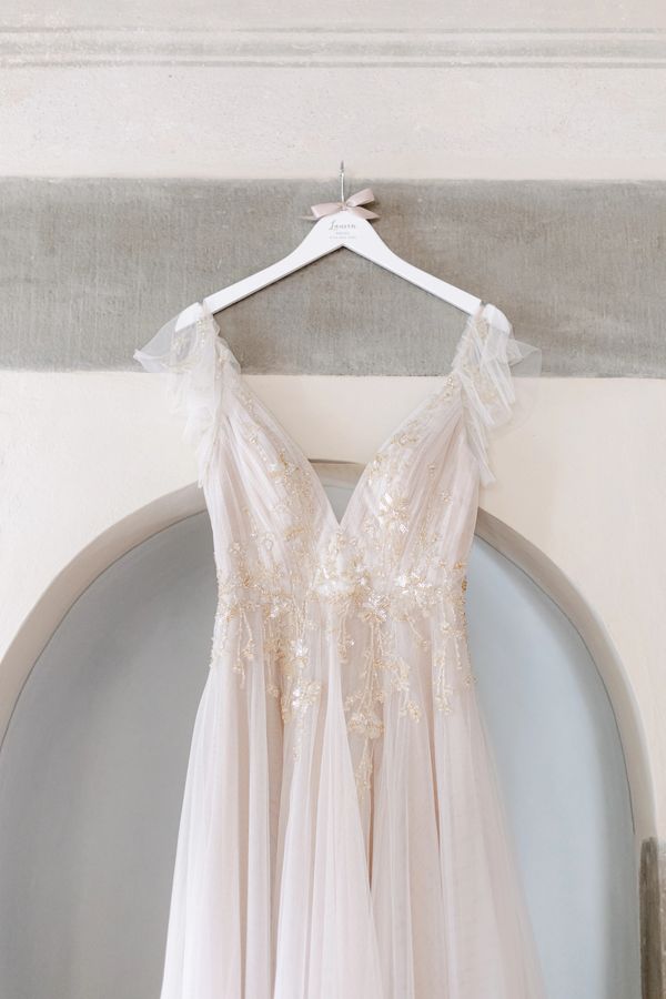 Wedding dress in a Villa in Tuscany