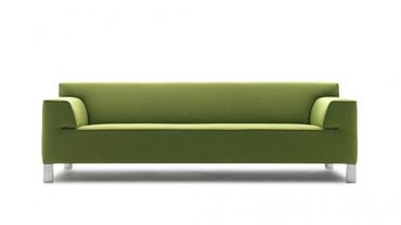 Strakke design bank in een groene stof, Pode