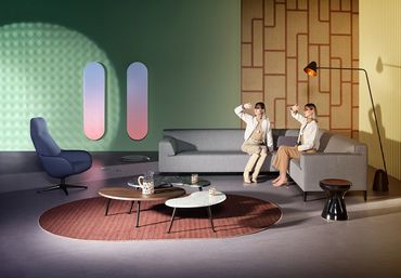 Grijze design hoekzetel, Pode, Nederlands, Spot fauteuil