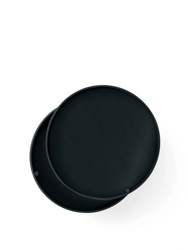 Bovenaanzicht van ronde salontafel met draaibaar blad