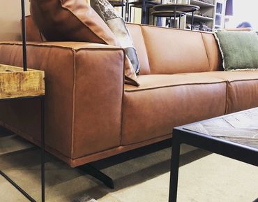 Cognac lederen zetel design