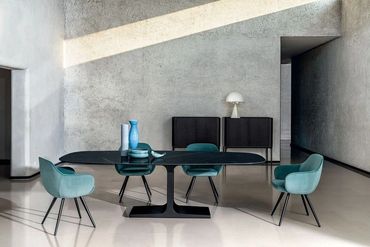 Palace tafel van Sovet Italia, verkrijgbaar met glazen, keramisch of houten blad.
