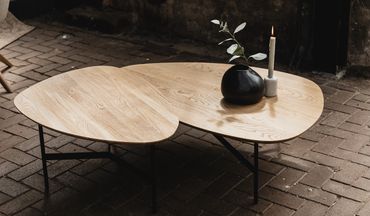 Cartel Living Guts – strak vormgegeven salontafelset in eikenhout