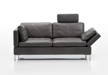 2-zits alba zetel in leder, Brühl, design, comfort, hoofsteun