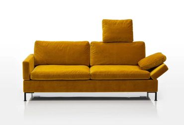 2-zits zetel Alba van Brühl met hoofdsteun en oker kleurige stof