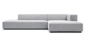 Kubistische design zetel, tijdloos, grijze stof, David, Koozo