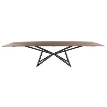 Elegante combinatie van hout en metaal in de Bert Plantagie Stella eetkamertafel voor modern interie