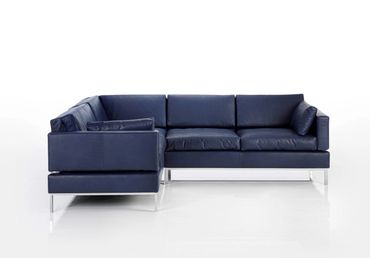 Design hoekbank Tomo in leder