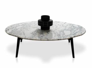 Papadatos Madison low table met marmeren blad en zwart metalen onderstel